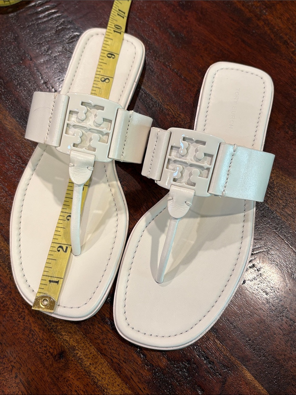 Tory Burch White Leather Georgia Sandals size 8 - Picture 9 of 9